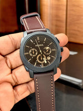 Fos**l Machine Chronograph Brown Leather Watch